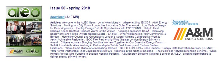 ALEOsecretariat's tweet photo. The latest ALEO News Magazine, sponsored by A&amp;M Energy Solutions, is now available to download from: https://t.co/inYx5i1H82 https://t.co/lBvaiuOts7