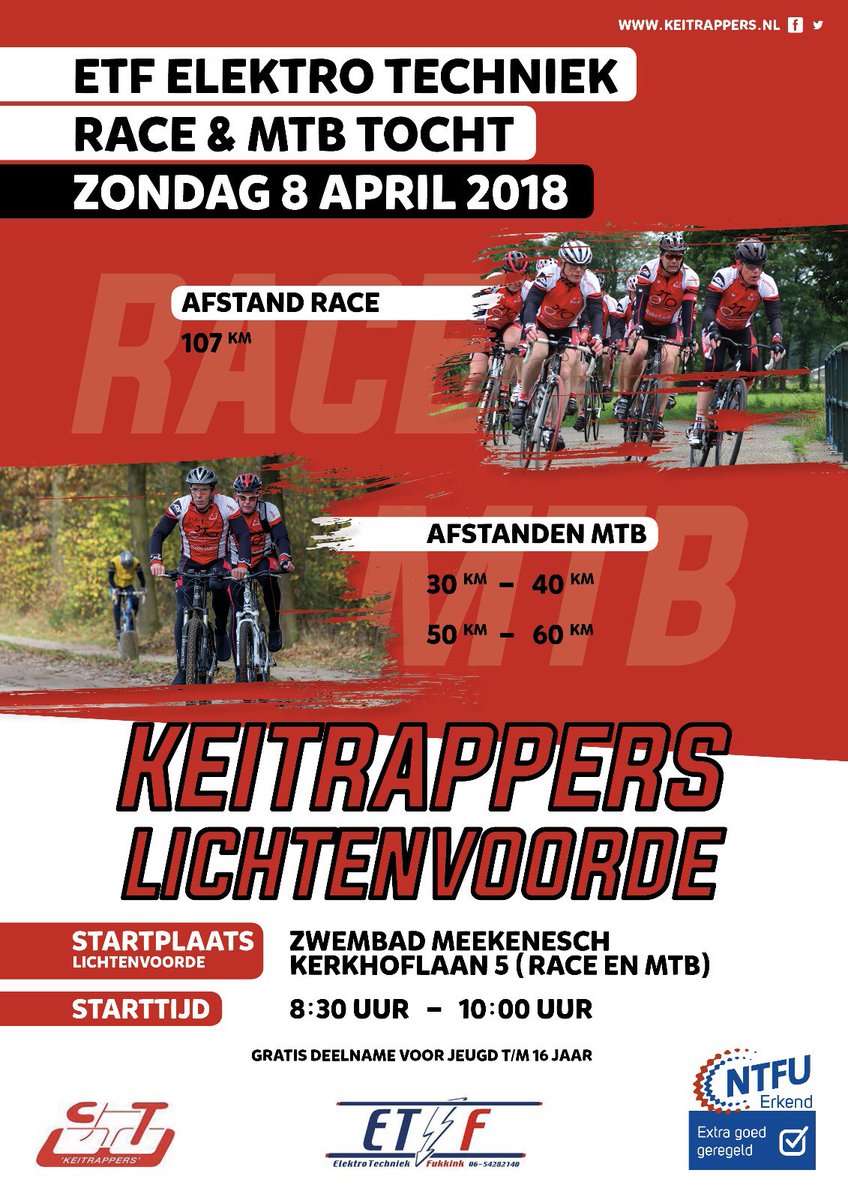 <a href="/rtcdewildt/">rtcdewildt</a> Kom eerst trainen in #Lichtenvoorde op 8 april #MTB #ATB en #Race #toertochten met 5 afstanden
