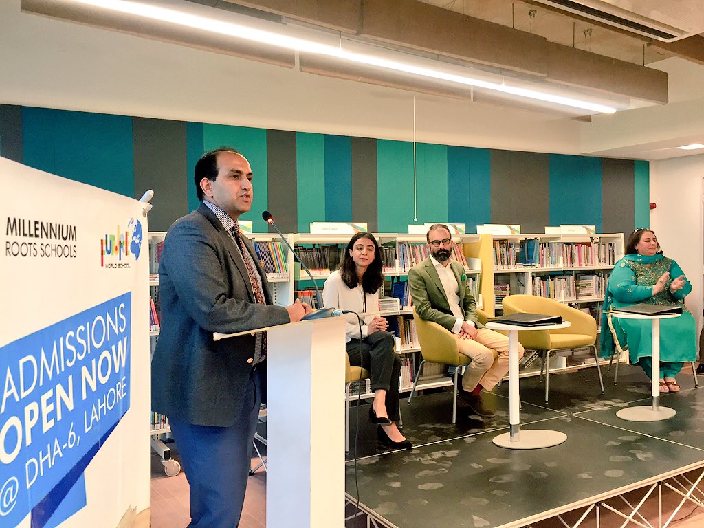 pkBritish's tweet photo. Faisal Mushtaq, CEO of Roots Millennium, speaks about the impact of platforms in realigning thinking at #LibraryLHR @pkBritish https://t.co/R8lbTqvRx5