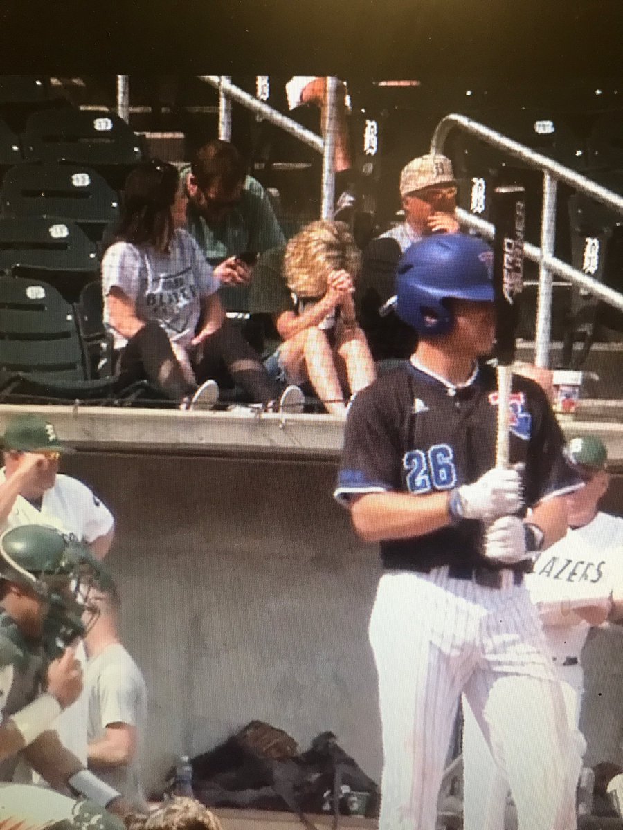 GregHarris13's tweet photo. Many of you know @whatdonna how she is when her son is pitching. She cracks me up! I usually can’t sit beside her if Ty throws one ball she will ask “what’s wrong?”  #mommaproblems 🙏🏻 https://t.co/f09qztJyq8