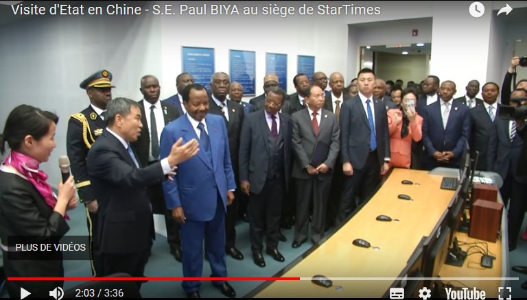 PR_Paul_BIYA's tweet photo. State visit to #China - Visit to the headquarters of #StarTimes: https://t.co/XsnpBI6trc 
#PaulBiya #Cameroon @CRTV_web @CRTV @bbcafrique https://t.co/NqaQqGc2Sc