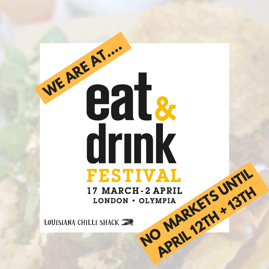 Don't forget: no markets until mid-April whilst we bring our #glutenfree chilli to the masses at <a href="/Eat_Drink_Fest/">Eat & Drink Festival</a>. That's a long wait, so why not come down to <a href="/ideal_home_show/">Ideal Home Show</a> &amp; see us in the meantime?