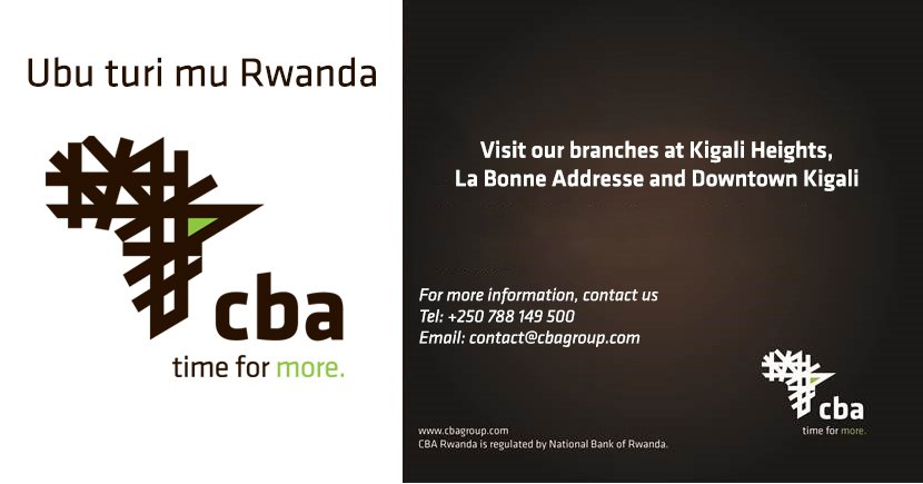 NCBABankRw's tweet image. CBA is now in Rwanda. 
#TimeForMore