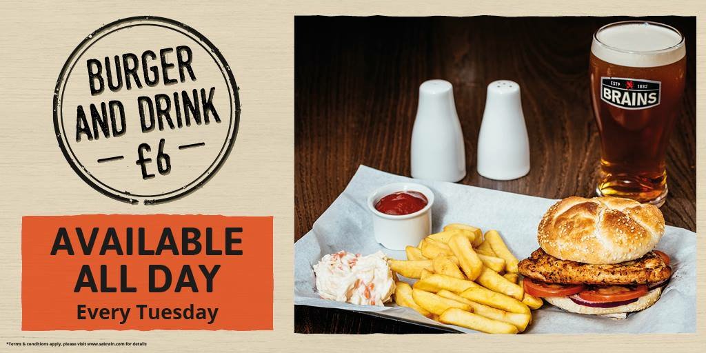 Burger and a drink £6!