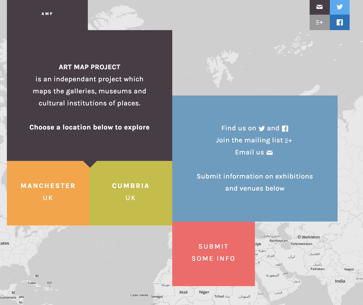ArtMapProject's tweet image. Our SUBMIT button now goes directly to a Google venue submission form - making it even easier to submit your venue to our database.

artmapproject.com