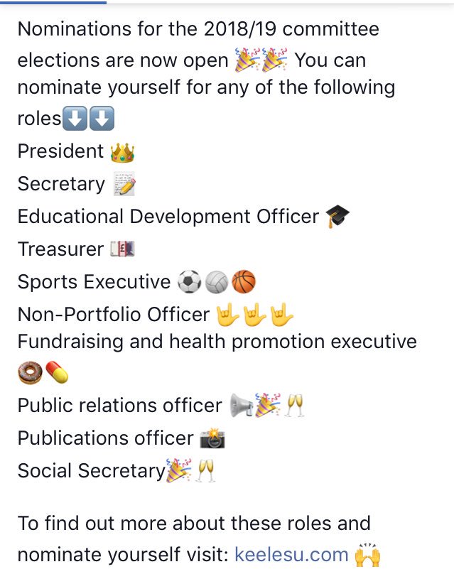 KeelePharmacy's tweet photo. You can now nominate yourself for the KAPS 2018/19 committee elections 👇visit https://t.co/8z8ct189ed https://t.co/wWtLgnUlQp