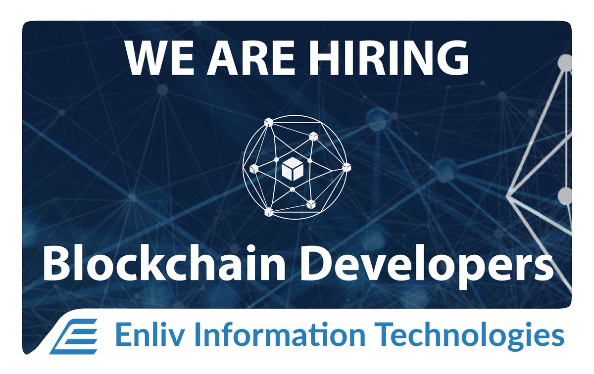 enlivtechnology's tweet photo. Opportunity for Blockchain Developers !!

The future belongs to those who believe in the beauty of their dreams

So, send us your CV to hr@enlivit.com

#Vacancy #Blockchain #Developers #Enliv https://t.co/HSbHDs3DpH