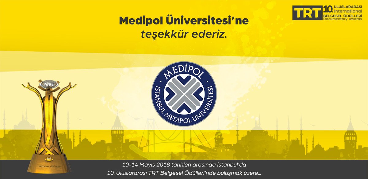 TRTBelgeselFilm's tweet photo. 2018 yılı paydaş üniversitemiz @medipolunv ve öğrencileri ile birlikte çalışacak olmanın heyecanı içerisindeyiz.

#TRTBelgeselÖdülleri https://t.co/ZZBE5LG30T
