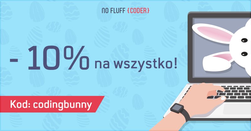 Wielkanocne rabaty na nofluffocoder.com 🐇🐣🐰
Kup sobie prezent "na zająca" z 10% zniżką! 
Przy zakupie podaj świąteczny kod: codingbunny ⬅️❗#sale #promocja #Easter #wielkanoc #prezent #gift #coder #developer #programmer #programming #coding