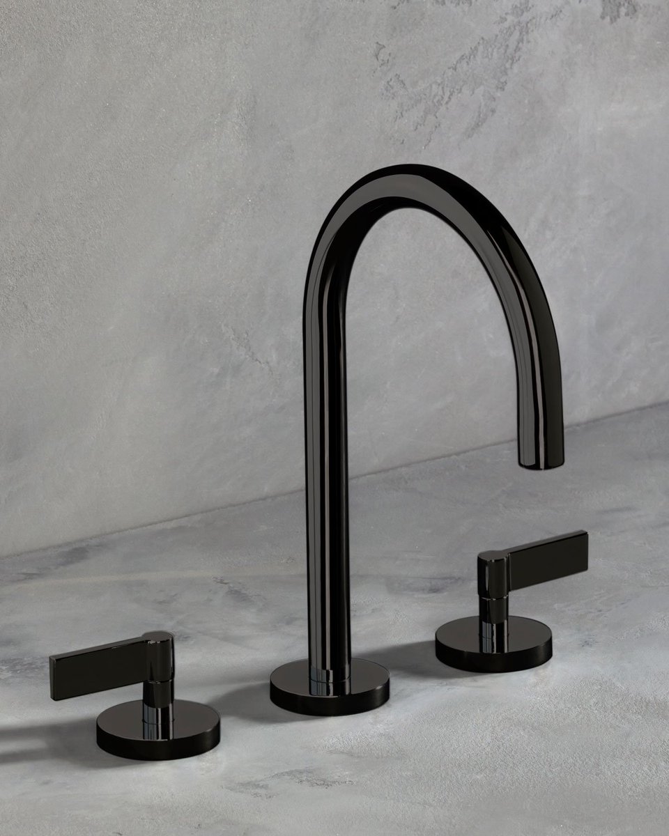 Our new Black Mirror finish is an endlessly deep, glassy black finish designed to add a touch of hi-tech to anything it touches. London Lever LOL04 basin tap.
.
#blackisback