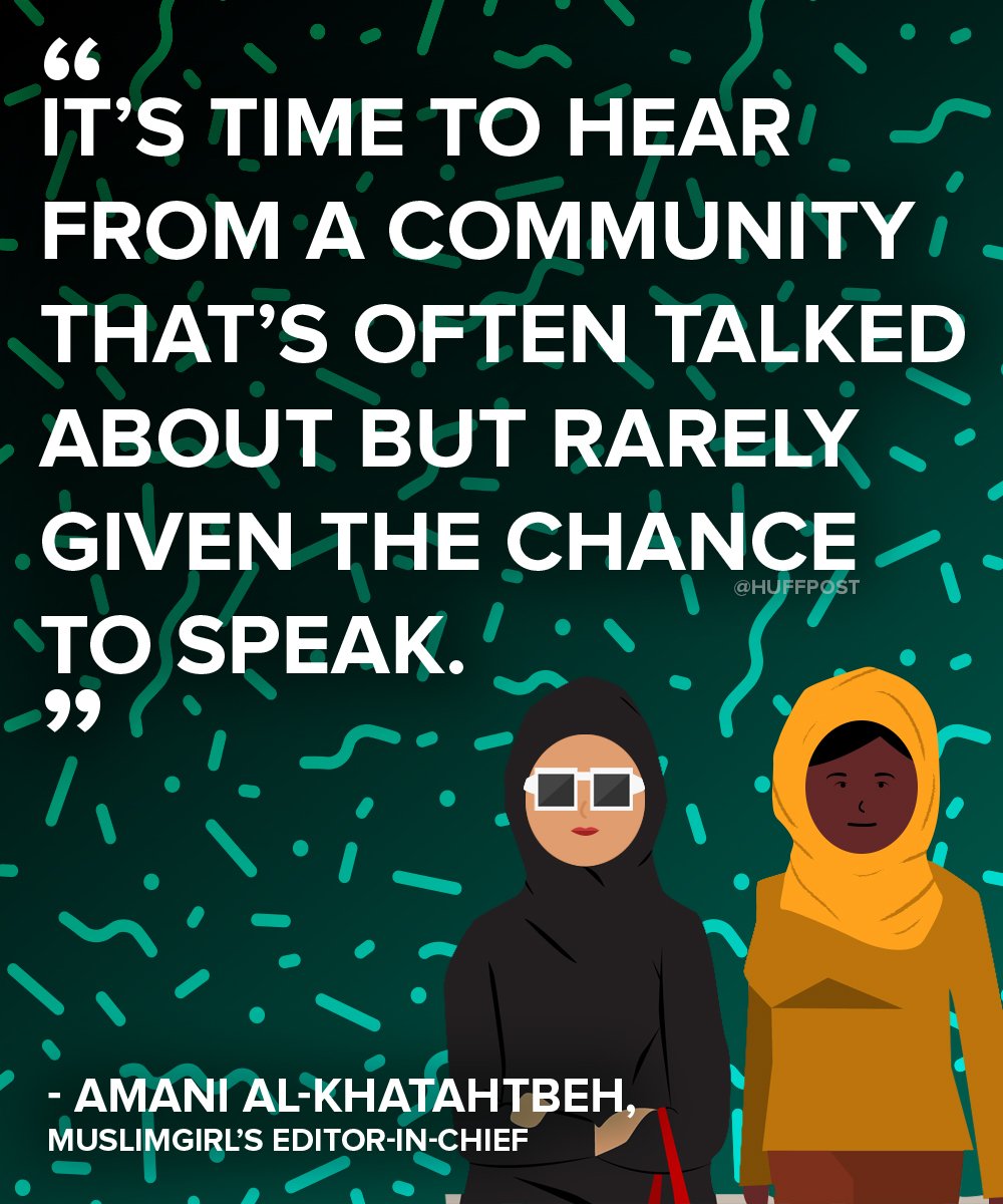 HuffPost's tweet image. Muslim women have remained strong, fierce, and unapologetically themselves in the face of Islamophobia ― and it’s about damn time we had a day to honor their resilience. Happy #MuslimWomensDay. 👏👏👏👏 (🎨: @geesubay)