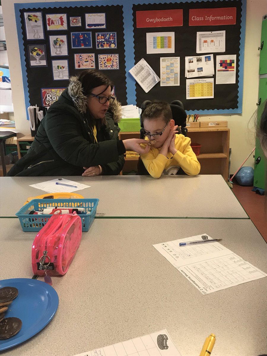 BrynYear5's tweet photo. Investigating biscuits for our DT project. @BrynSchool https://t.co/xZlUxPeOdA