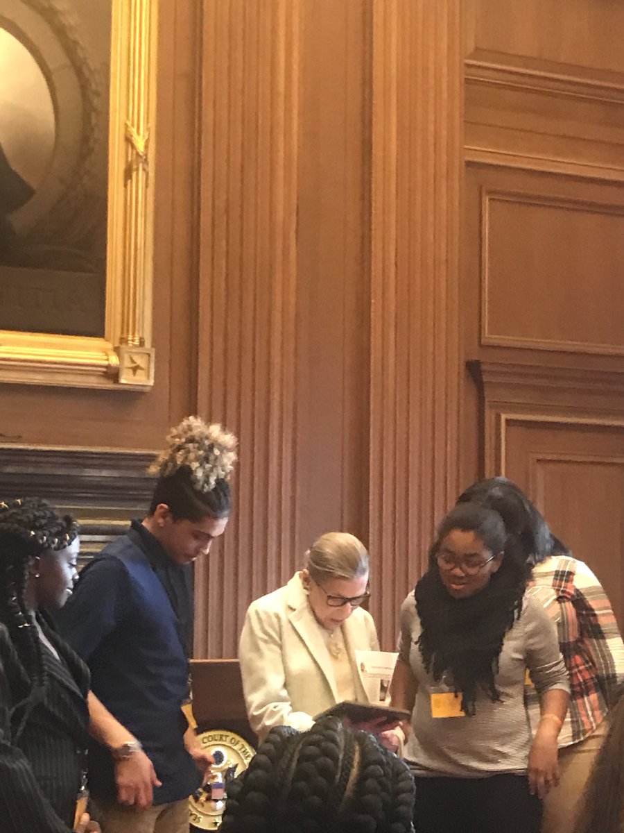 CPSMACScholars's tweet photo. What a phenomenal day meeting Justice Ruth Bader Ginsburg #AEO https://t.co/2FTzYm6mRi