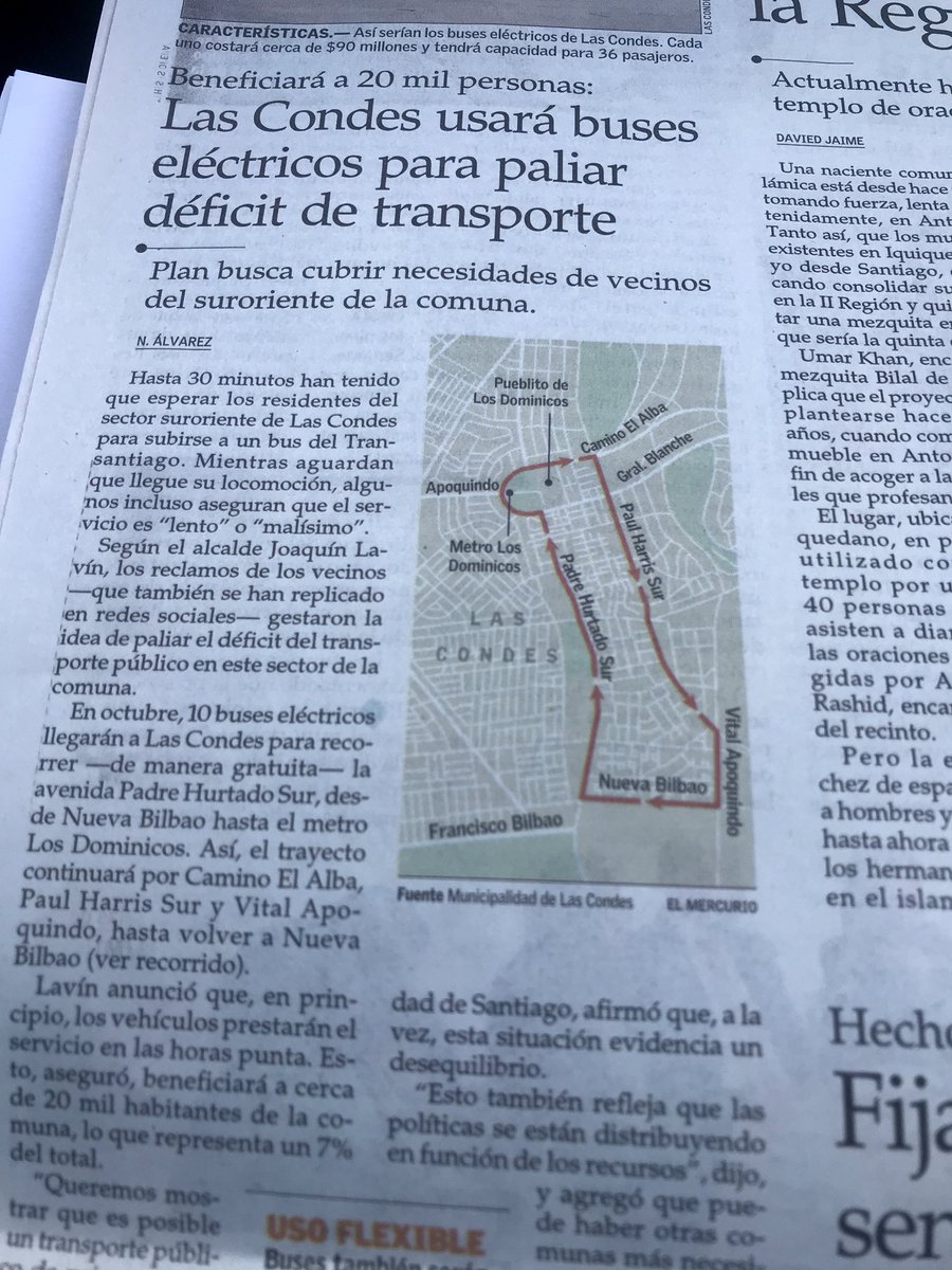 Partió licitación para tener una flota de 10 buses eléctricos en Las Condes. Queremos mostrar q un transporte público de calidad si es posible.