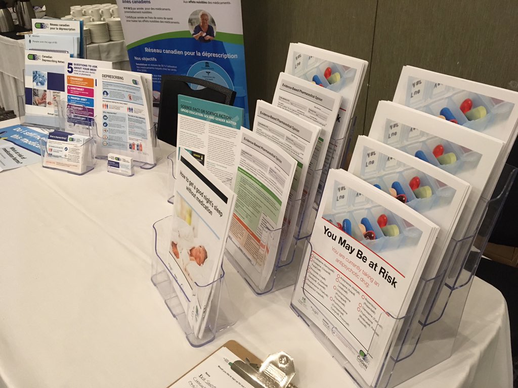 Check out the great #deprescribing handouts at the <a href="/DeprescribeNet/">CADeN</a> booth! #deRx2018