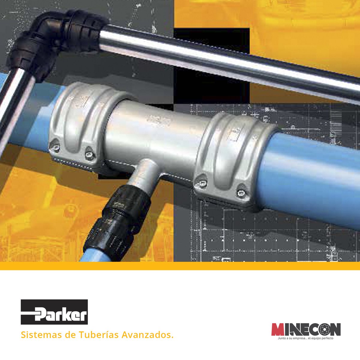 MINECONSA's tweet image. Sistemas especiales de tuberías para aire comprimido, vacío, gases inertes y fluidos industriales. #aircompressor #minecon_sa