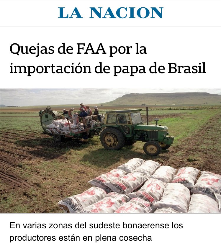 La Argentina “supermercado del mundo” que prometía Macri en campaña, hoy importa papas de Brasil, tomate de Italia, espinaca de España y la lista sigue...