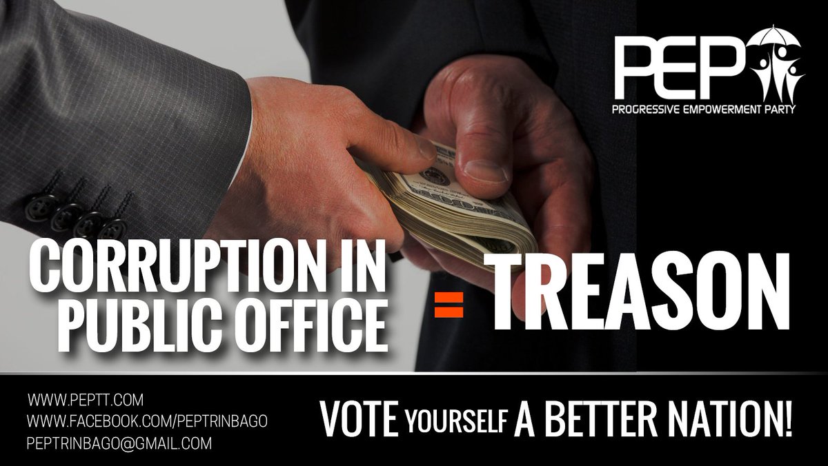 peptrinbago's tweet photo. If the people's money finds itself in the pockets of overnight billionaire friends, family, financiers &amp; political allies while the nation becomes poorer &amp; poorer &amp; you &amp; your friends become richer &amp; richer. That can potentially be counted as treason. It definitely is corruption. https://t.co/nHy9EBwpjv