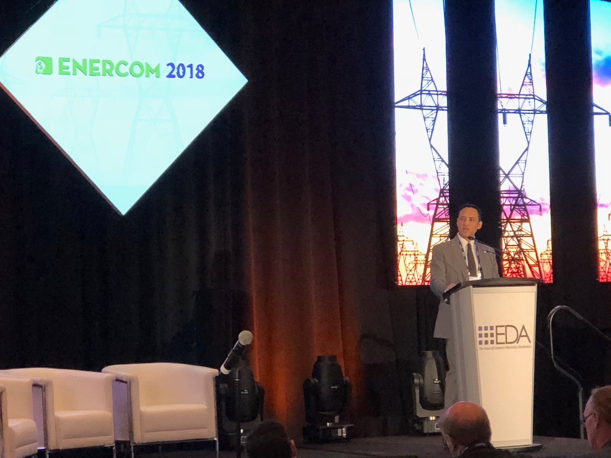 EDA_ONT's tweet photo. Jason Chee-Aloy @PowerAdvisory kicking off #ENERCOM2018 discussing the findings that came out of the EDA’s Power to Connect https://t.co/16ApXUP7ZP