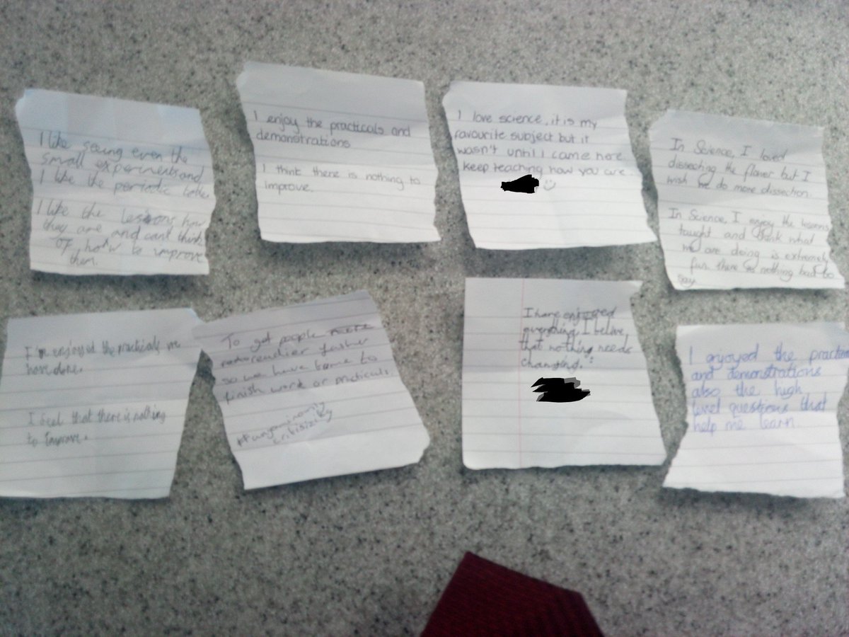 DanielVango's tweet image. Some fantastic year 7 feedback. Only negative was they want more practical work! Great to see happy kids. First stage of learning is the love of it in my opinion. Great plenary slips from @UKteachershop #alwayslearning #reflectioniskey #lovewhatyoudo #science #inspirethem #teach