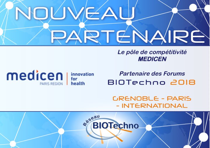Nous avons le plaisir d'annoncer un partenariat avec <a href="/Pole_Medicen/">Medicen Paris Region</a>, pôle de compétitivité des technologies innovantes en Santé, à rayonnement national et international! 👉🏻 medicen.org #biotech #innovation #research