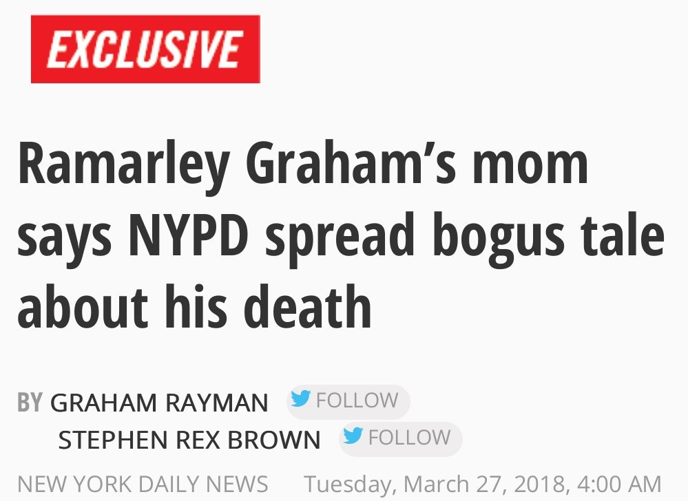Newly released files prove what #RamarleyGraham fam been saying for 6+ years. #NYPDLies in official reports tried to cover-up killing of Ramarley

Heartbreaking that 6+ years later, this mom still fighting to #ReleaseRamarleyFiles. nydailynews.com/new-york/ramar… <a href="/RiseUp4Ramarley/">Constance Malcolm</a>