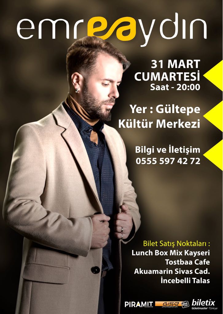 emreaydin_org's tweet photo. Emre Aydın 31 Mart Cumartesi akşamı Kayseri Gültepe Kültür Merkezi'nde sevenleriyle buluşuyor. :)

Detaylar: https://t.co/pbmQ5lMMuk https://t.co/6TxGlgwLrx
