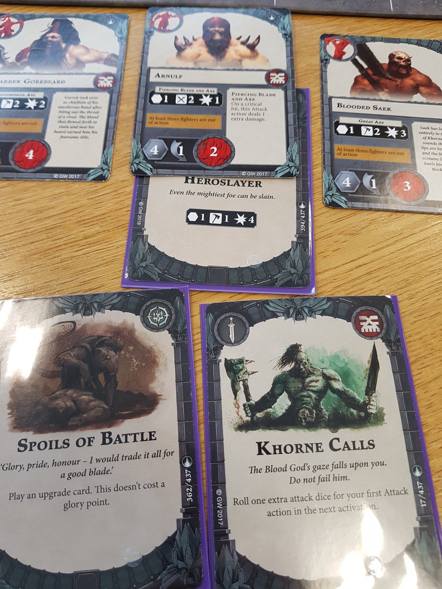 akrakenbracken's tweet photo. Lunchspire and my boy Arnulf-the-often-underestimated takes the heroslayer and jobs Severin on my first action!! For Khorne! Naturally Obryn took swift revenge. #shadespire #heroslayer #purefluke https://t.co/NEcEVRbPpH