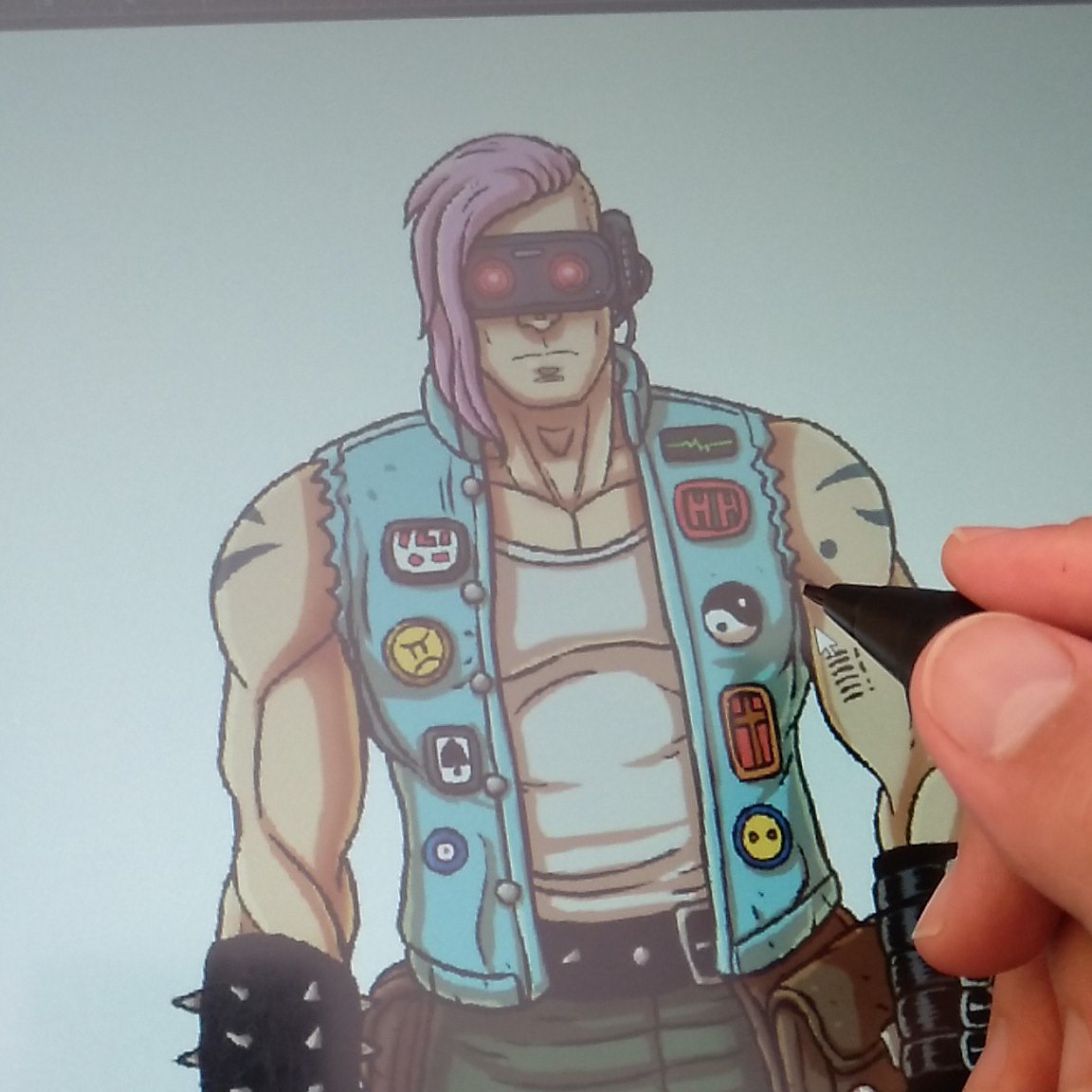 Loktarius's tweet photo. Another one #WIP #cyberpunk #gamedev #indiedev #videogames #IndieGame #punk #badass #illustration https://t.co/3QprNpOYOb