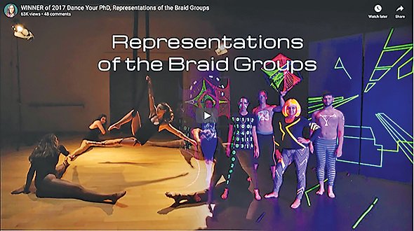 amermathsoc's tweet photo. Dance Your PhD: Representations of the Braid Groups: an interview with @nancy_scherich @ucsantabarbara in April Notices of the AMS https://t.co/CjV9aR3CLJ "In my video, I chose to describe braid group representations and focus on the property of faithfulness..." https://t.co/o2KLDXfPAU