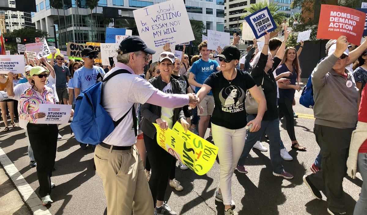 Buesing4Senate's tweet photo. Excited to march this past weekend with the students leading the movement to #MarchForOurLives . Tampa deserves a State Senator who will stand up against the NRA and lead the charge for enacting common sense gun safety reforms that will protect our students and save lives. https://t.co/e4kedOPF1q