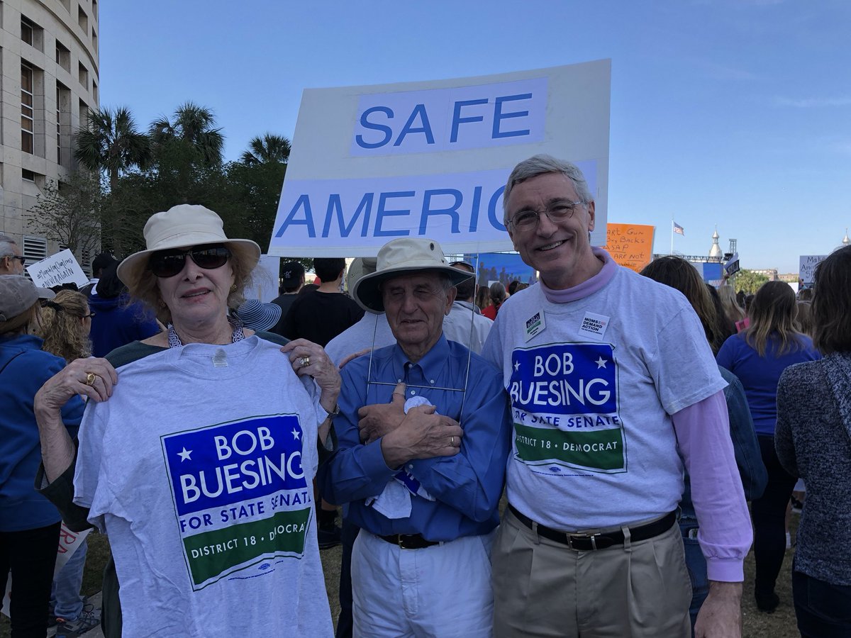 Buesing4Senate's tweet photo. Excited to march this past weekend with the students leading the movement to #MarchForOurLives . Tampa deserves a State Senator who will stand up against the NRA and lead the charge for enacting common sense gun safety reforms that will protect our students and save lives. https://t.co/e4kedOPF1q