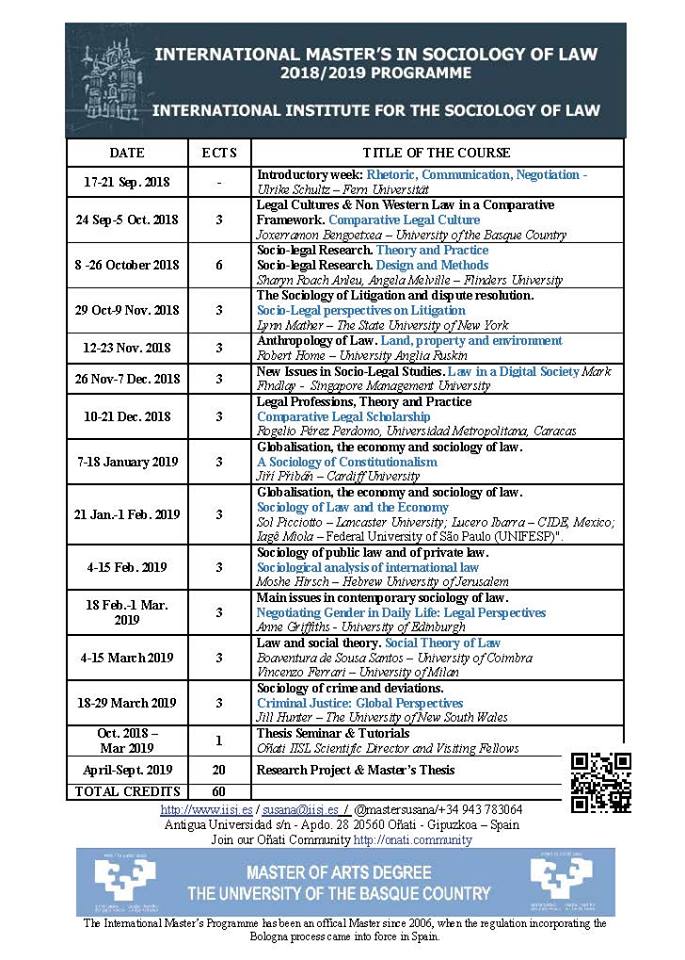 IISJOnati's tweet photo. The Oñati International Institute for the Sociology of Law announces that the deadline for applications to its prestigious International Socio-Legal Master will be be open until May 30th this year https://t.co/h1SZaEQzDA https://t.co/DzHFc09BWI