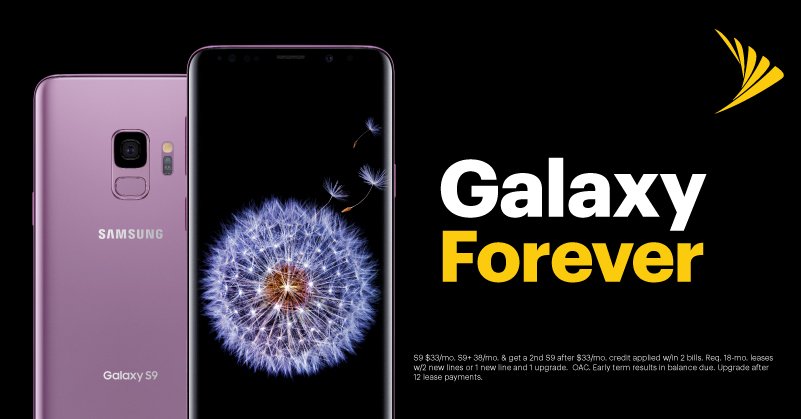NuWaveSprint23's tweet photo. For a limited time, lease one Samsung Galaxy S9 or S9+ and get one S9 on us. Upgrade w/ Galaxy Forever.
It’s like pre-ordering for the future. See our store for details! https://t.co/M5g3PL4oMo