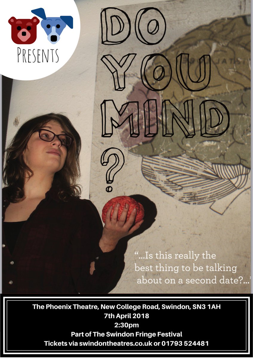 TeamBearDog's tweet photo. Hi @SwindonMind! We want to share our show #DoYouMind with you - it explores dating, trust, honesty and Generalised Anxiety Disorder with puppetry and an old-school overhead projector. It's on @SwindonFringe 7th April 2:30 pm - https://t.co/OcqAP1OSUQ https://t.co/9XNPo3u74m
