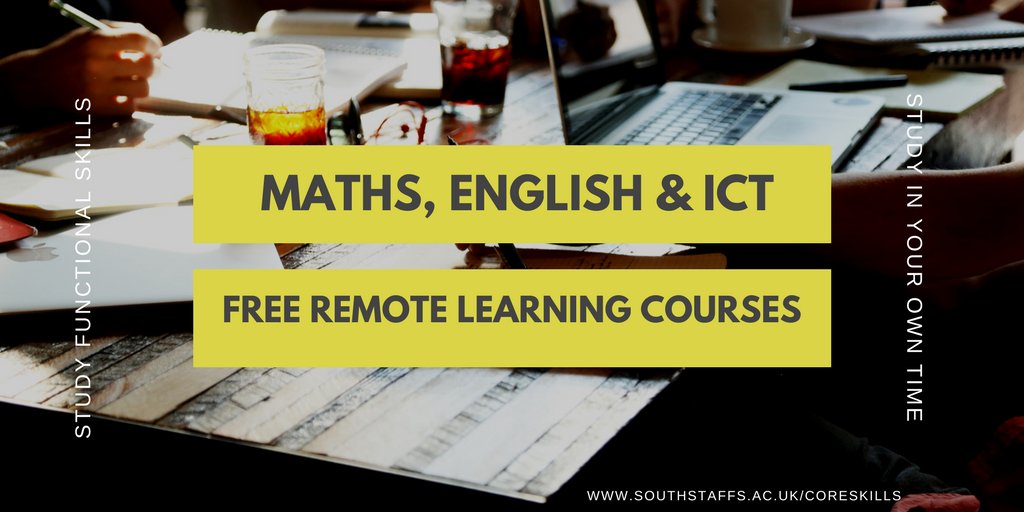 We are offering FREE Maths, English &amp; ICT Functional Skills that can be completed in the comfort of your own home and in your own time! 📖

Know someone who would be interested?

Visit southstaffs.ac.uk/coreskills/  to find out more information and how to sign up!