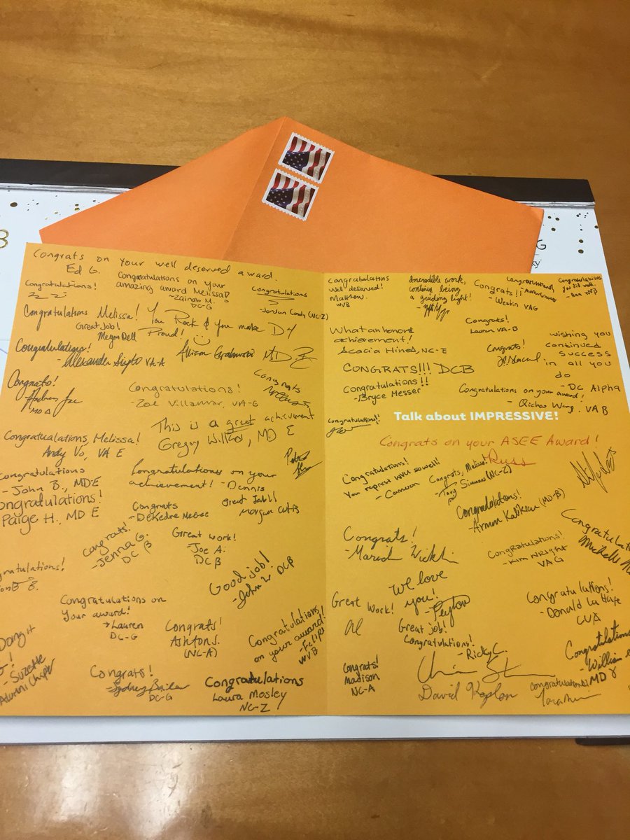 Melissa Morris (@doc_mor) on Twitter photo I missed the <a href="/TauBetaPi/">Tau Beta Pi - Engineering Honor Society</a> district 4 conference last weekend to receive an award at an ASEE conference. My TBP family sent me this card. In awe of the TBP love! See you at all at convention! I missed the <a href="/TauBetaPi/">Tau Beta Pi - Engineering Honor Society</a> district 4 conference last weekend to receive an award at an ASEE conference. My TBP family sent me this card. In awe of the TBP love! See you at all at convention!