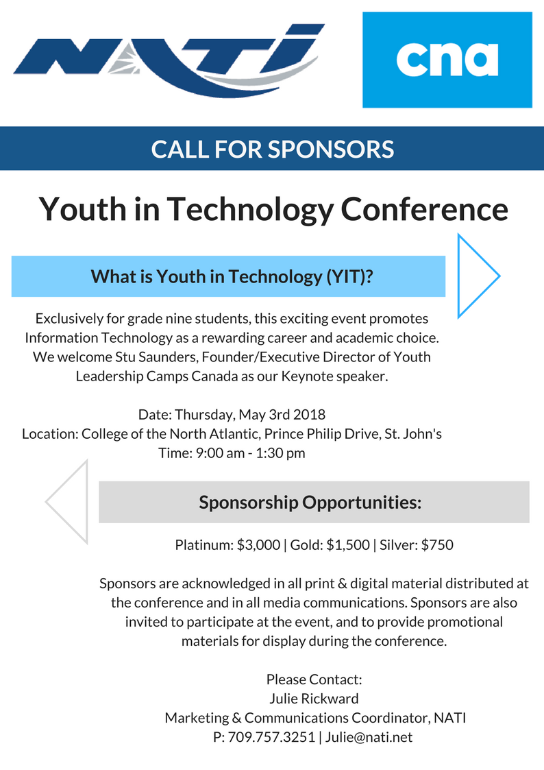 The growth of the NL tech sector is a key component to diversifying our economy. Early exposure will allow youth to become aware of the opportunities that are available to them, highlighting the benefits of these opportunities &amp; increasing their interest in a career in tech! #YIT