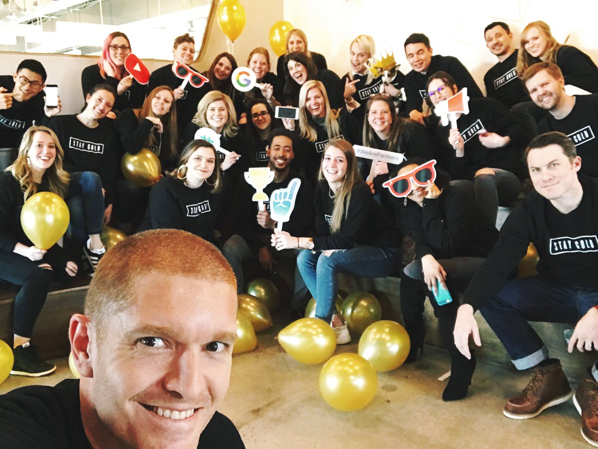 Crisp_Agency's tweet photo. Did we throw a party for our 2-year anniversary or for the #WeArePartners #contest. It doesn't matter when there's balloons and champagne involved. (Oh, and we invited #FigTheDog. See if you can spot her!) @googlepartners https://t.co/F8Mpne1z3u
