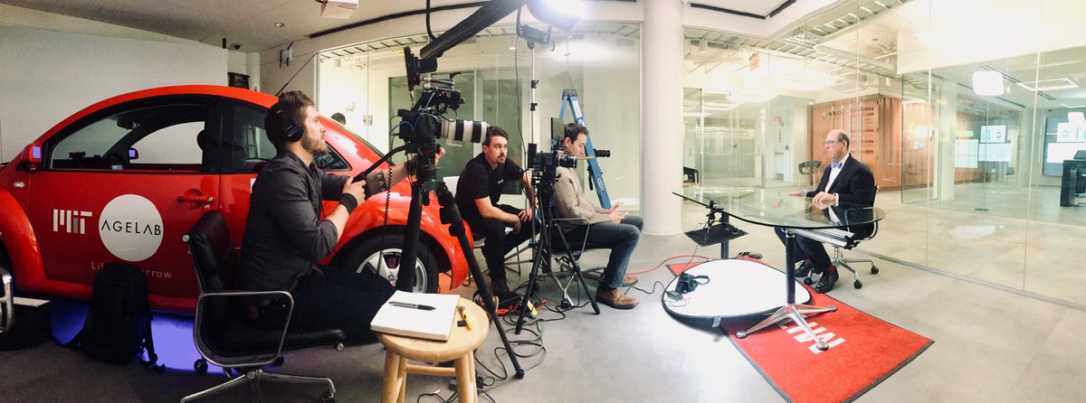 ElevationDM's tweet image. Inside the Age Lab on the campus of @MIT today with one of our favorite loyal partners @Transamerica . Who parked their car on set?