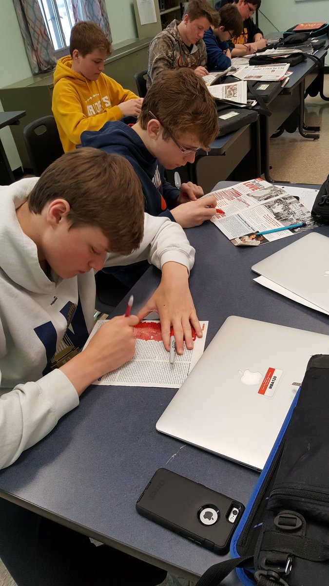 SLMesch's tweet photo. Working on some blackout poetry today in English 1! https://t.co/HjUbQ1nMax