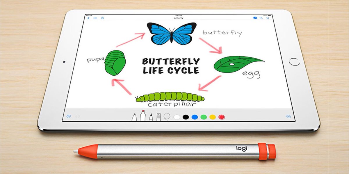 9to5mac's tweet photo. Logitech announces $49 Crayon stylus, cheaper alternative to Apple Pencil https://t.co/3zy3r9CIyA by @bzamayo https://t.co/TtQUFni3TH