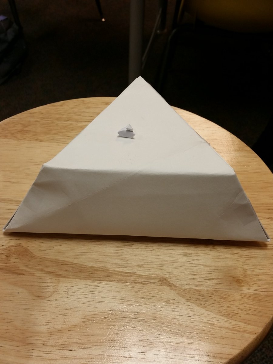 lrholdorf_math's tweet photo. We made truncated tetrahedron today! And yes, that is a tiny one on top! https://t.co/yshZZ93YRz