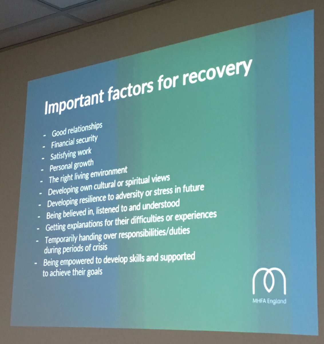 AbigailAlexnabi's tweet photo. Mental Health First Aid 
A fantastic thought provoking training programme with many parallels to the Cancer #Recovery Package 
Gives every contact counts an enriched insight..@ncitycare @mac_eastmids @TyrrellTracy @bluemangoe_07 https://t.co/YRXmBsbx5y