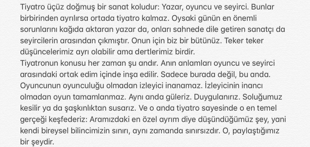 #27MartDünyaTiyatroGünü Işığımızın her daim parlak, sesimizin salonda yankılandığı nice seneler olması dileğiyle. Sanatımız daim, Dünya Tiyatrolar Günümüz kutlu olsun. 🎭
