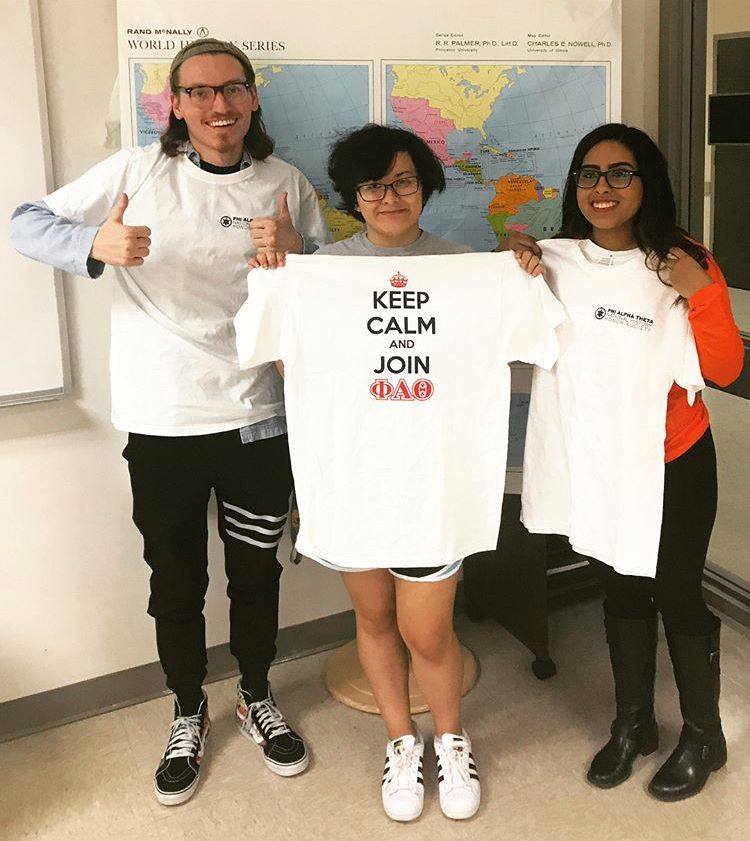 PAT_History's tweet photo. How great are these t-shirts from our chapter at Sam Houston State University?  We love seeing the creativity of our chapters!  Welcome to all incoming members for the spring 2018 semester!  @phialphathetashsu #phialphatheta #historyhonorsociety #sigmaphi #shsu #samhoustonstate https://t.co/CY299x5IP5