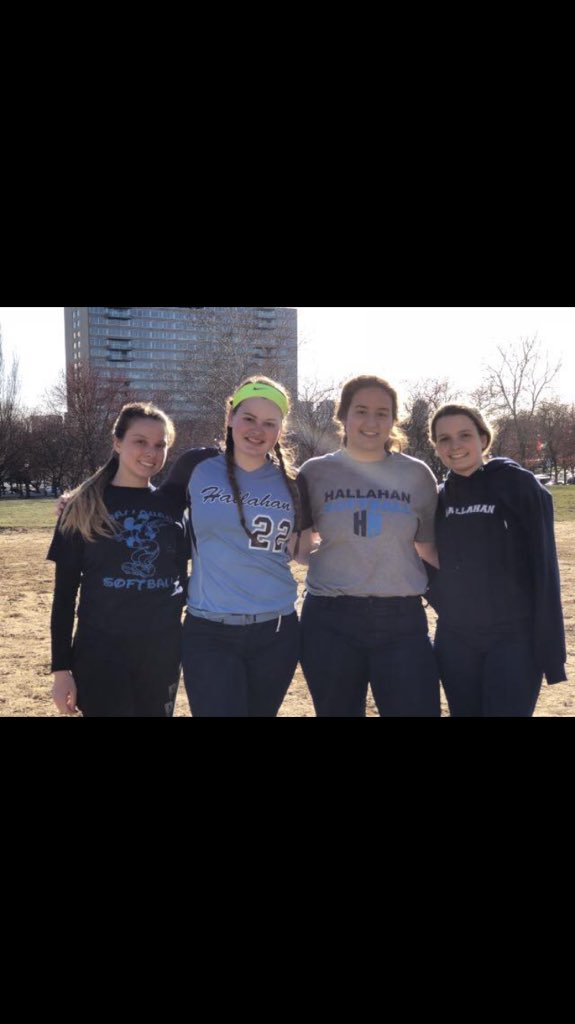 Hallahan18Micks's tweet photo. 2018 Hallahan Varsity Softball Team   Senior Class of 2018 .   
(L to R) Danielle Skrocki , Hood Commit - Maddy McBride, Jules Kuneck, Xandy Stoffere..#ClassOf18
#SeniorLeaders #GoMicks #1DayAway https://t.co/LdMhyccv1l