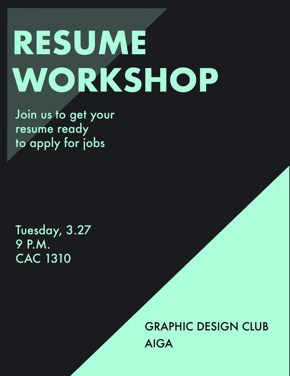 aigagvsu's tweet photo. Last reminder for the resume workshop tonight at 9! See you there! https://t.co/J4zHfq2AmQ
