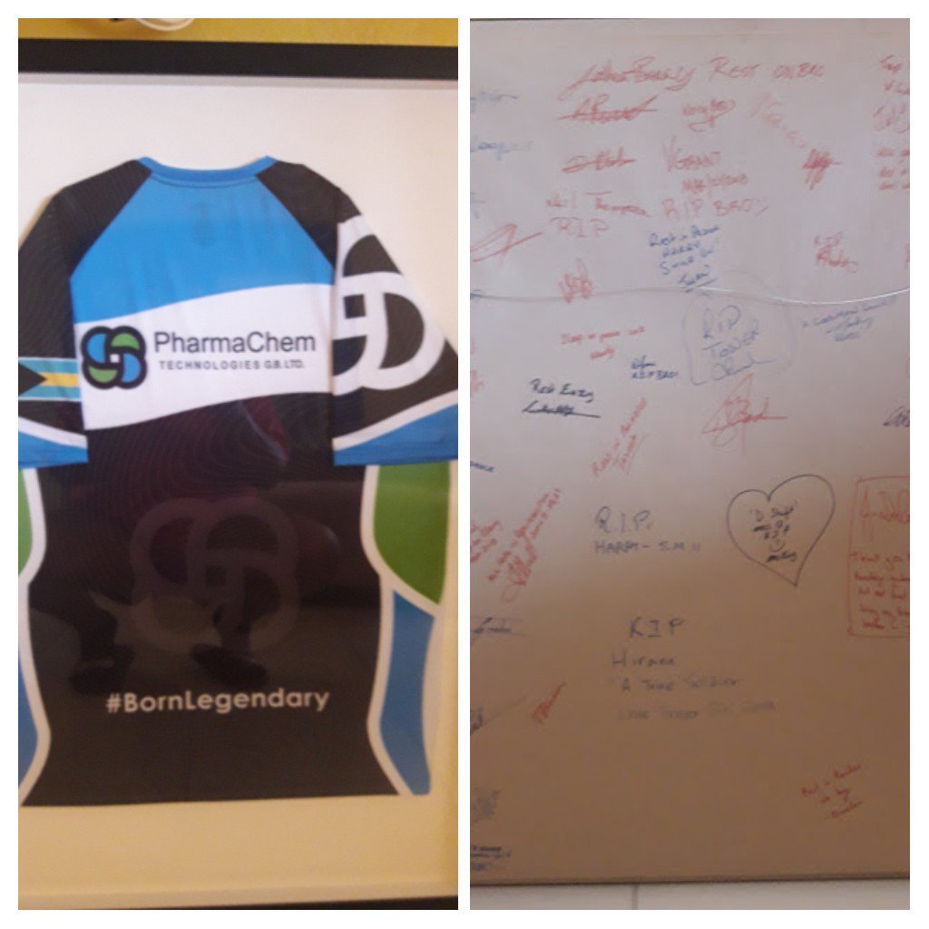 king_harry242's tweet photo. # Loyalty
It has been 6 months since I have physically seen, touched or smelled my older son.
It brings me Joy to share this picture of a framed and signed
#BornLegendary shirt presented to us from PhamaChem employees❤ https://t.co/UHkgFTgJF0