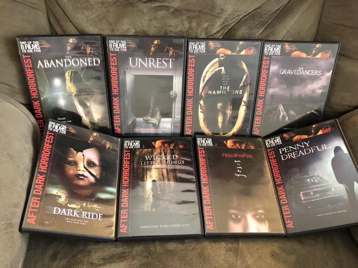 CardiacDrop's tweet photo. #TombRaiderTuesday and Horror Movie binge watching my latest pickup of Horror movies starting with #8FilmstoDieFor ... and I’m gonna do it in pajama pants... Don’t judge. 😎 https://t.co/RFiGobbDNl